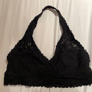 Black lace halter aerie bralette large D